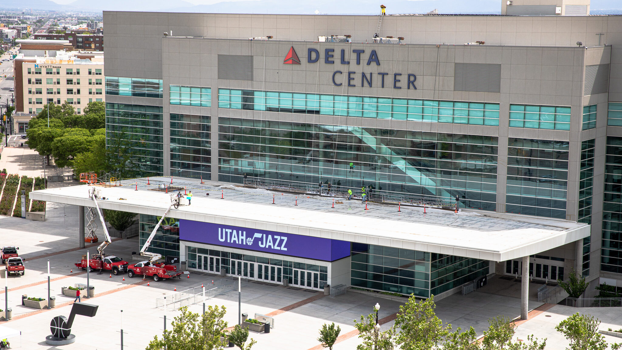 The Delta Center in Salt Lake City, Utah, which is at the center of the plans to revitalize downtow...