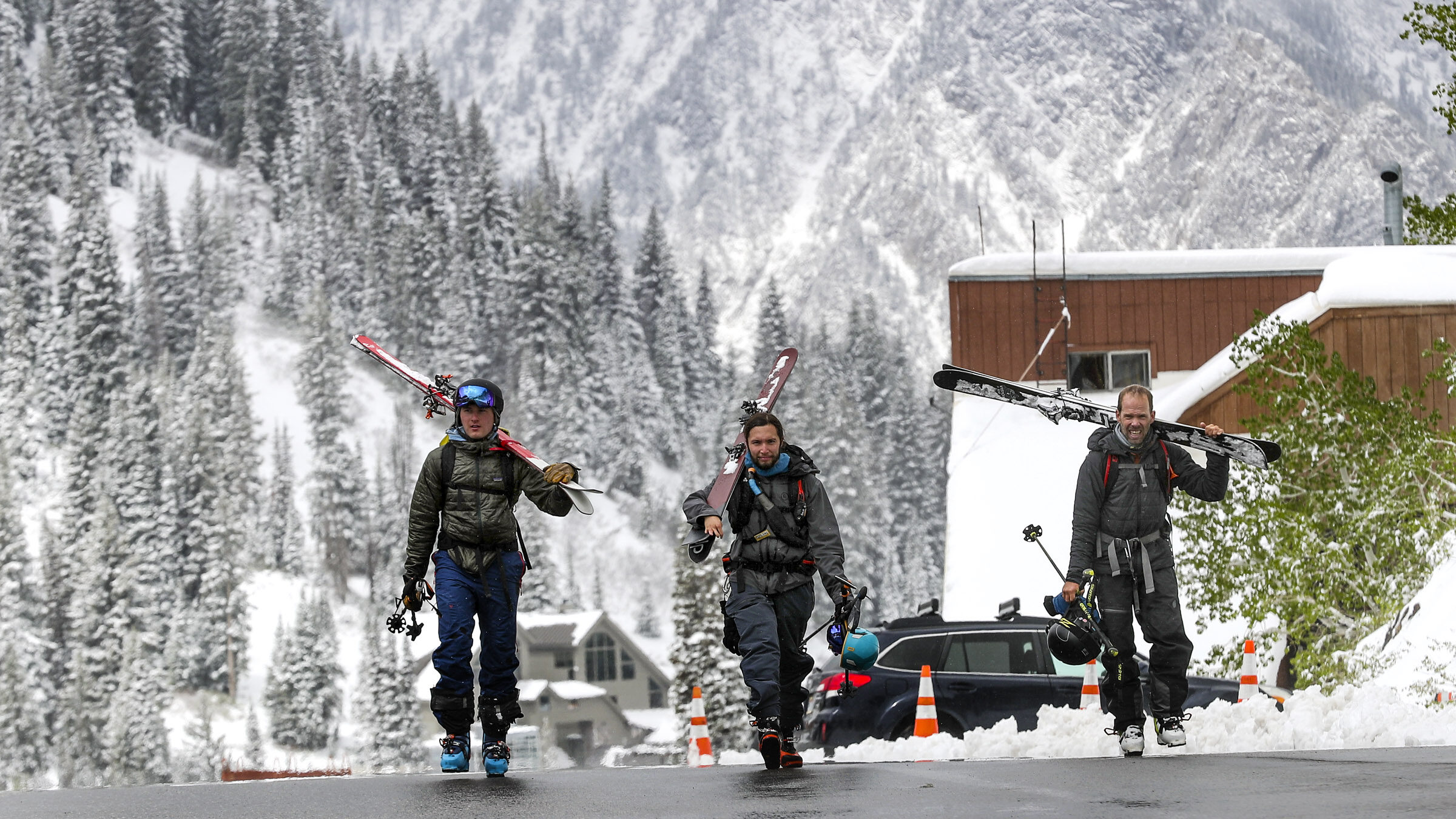 two skiers shown, ski industry in utah has a big economic impact...