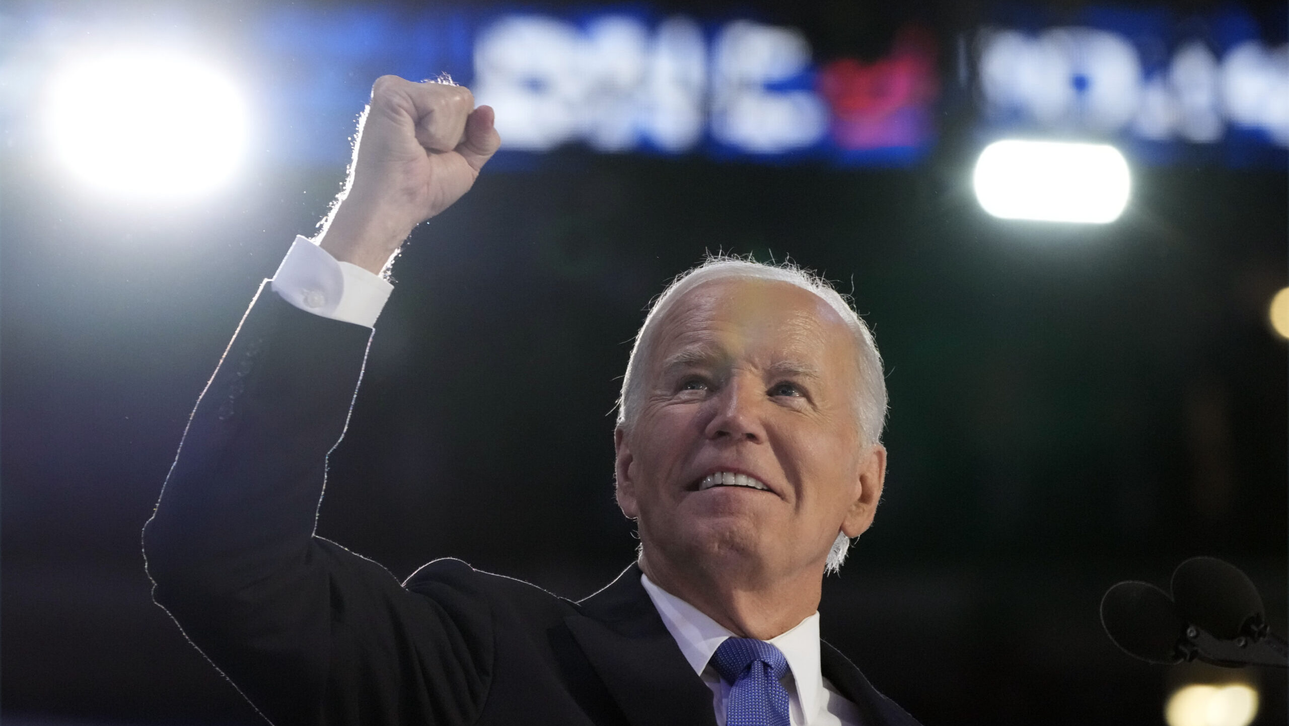 President Joe Biden speaks during the first day of Democratic National Convention, Monday, Aug. 19,...