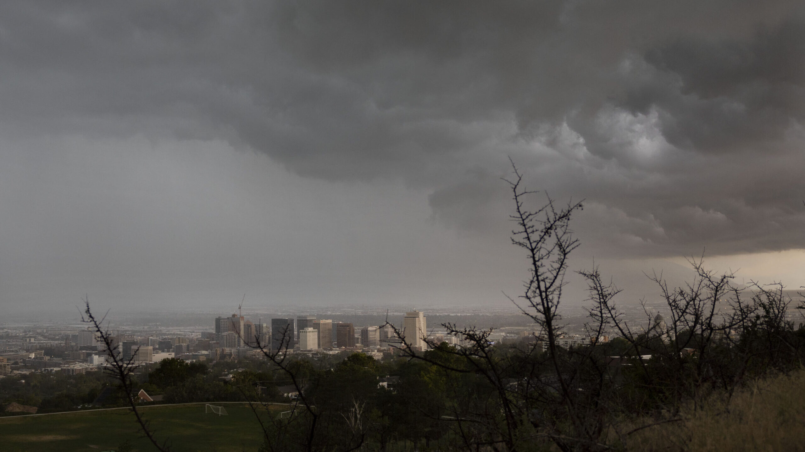 storm clouds over salt lake...