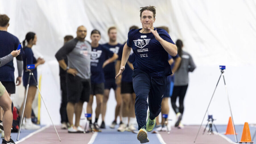 A Provo resident sprints during the tryouts for the U.S. Olympic bobsled and skeleton program...