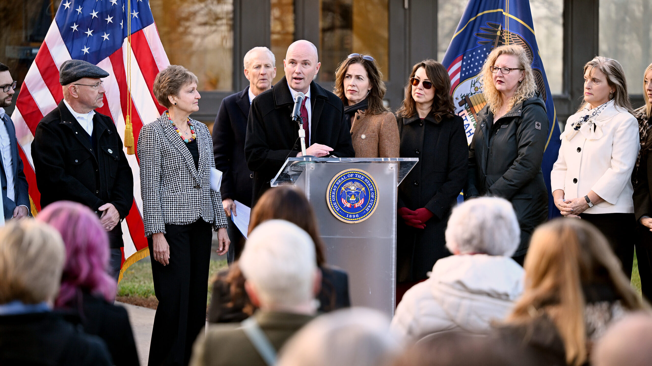 governor cox and several other people speak about his plan to address homelessness in utah...