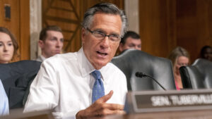 FILE - Sen. Mitt Romney, R-Utah, speaks during a Senate Health, Education, Labor and Pensions confirmation hearing in April, 2023, in Washington. Sen. Romney's chief of staff tells KSL TV he does not plan a third party presidential bid for 2024. (Alex Brandon /Associated Press)