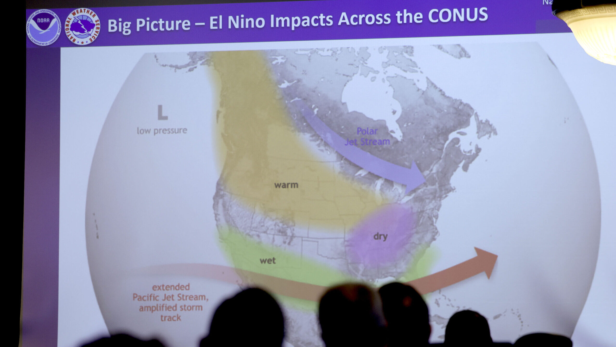 FILE: Glen Merrill, hydrologist for the National Weather Service in Salt Lake City, speaks to membe...