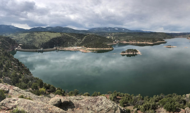 This May, 2017 file photo shows the southern end of Flaming Gorge Reservoir. One woman died after d...