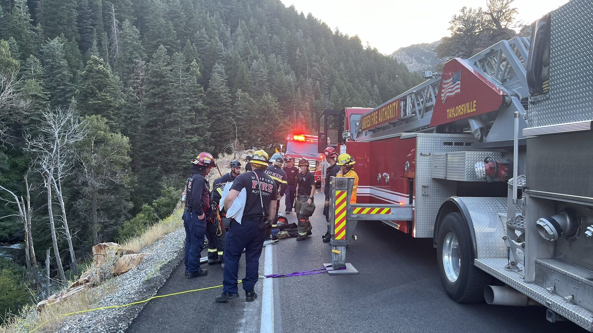 Unifed Fire responds to a motorcycle accident in Big Cottonwood Canyon...