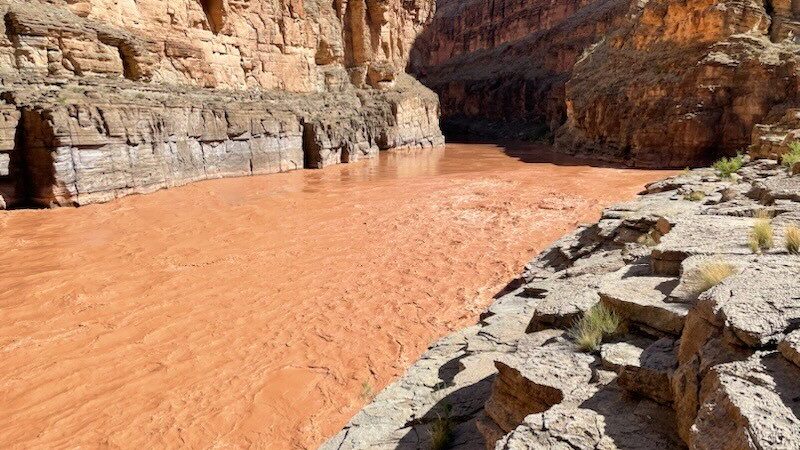 The confluence of Havasu Creek and the Colorado River. A woman went missing after a flash flood str...