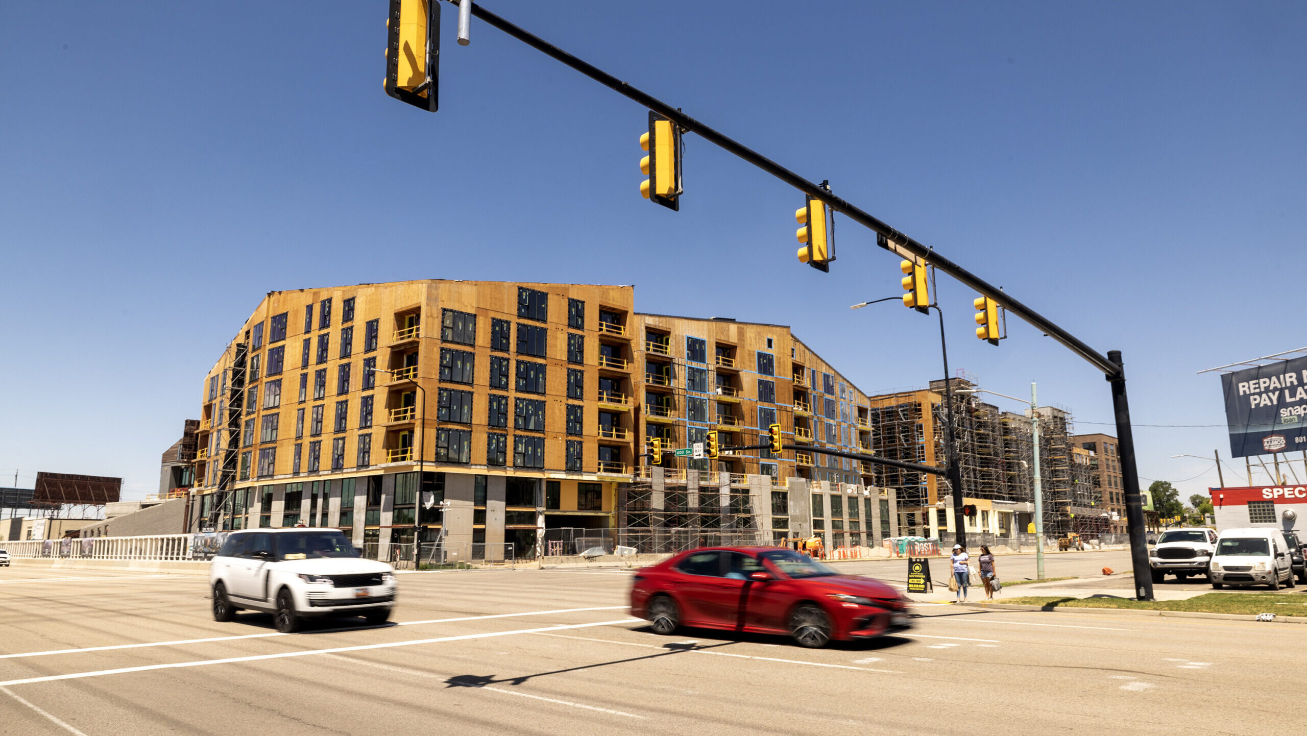 Apartment housing construction in Salt Lake City on Tuesday, May 30, 2023. A proposed west side hou...