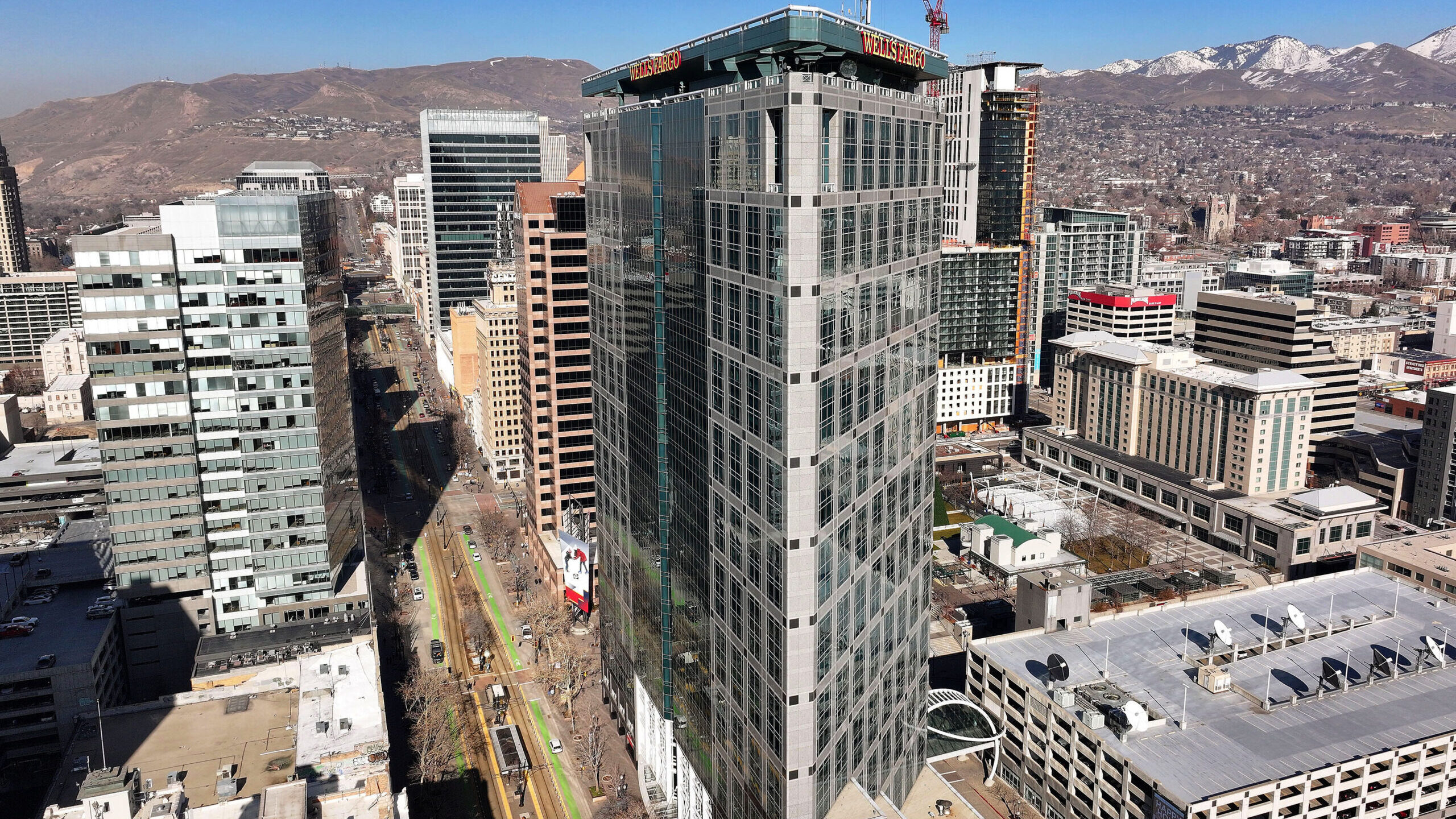 Salt Lake City’s downtown skyline on Tuesday, Jan. 30, 2024. Jazz owner Ryan Smith continues to d...