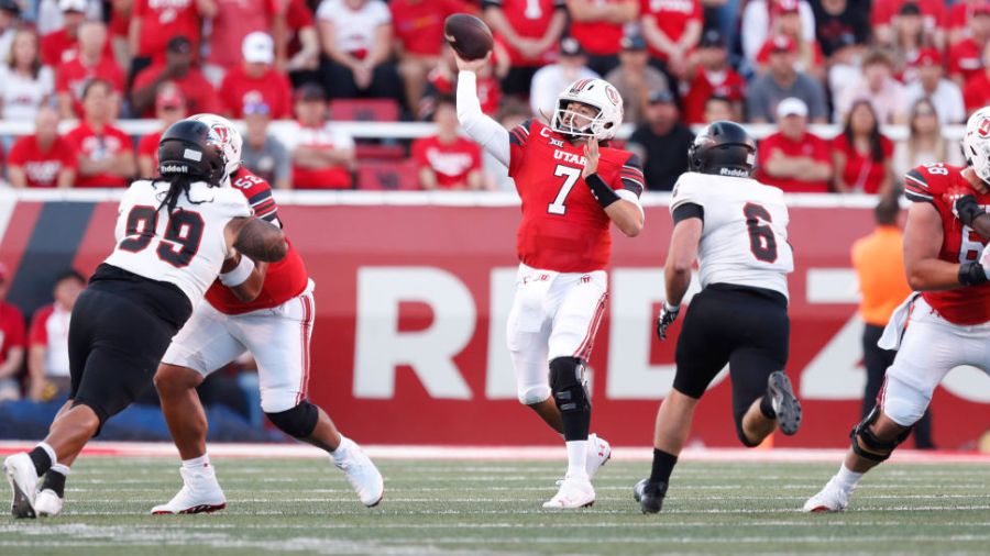 Utah Football's Cam Rising makes throw...