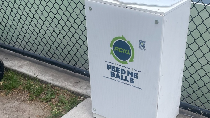 The pickleball recycling receptacle at Fairmont Park in Salt Lake City. (Momentum Recycling via Ins...