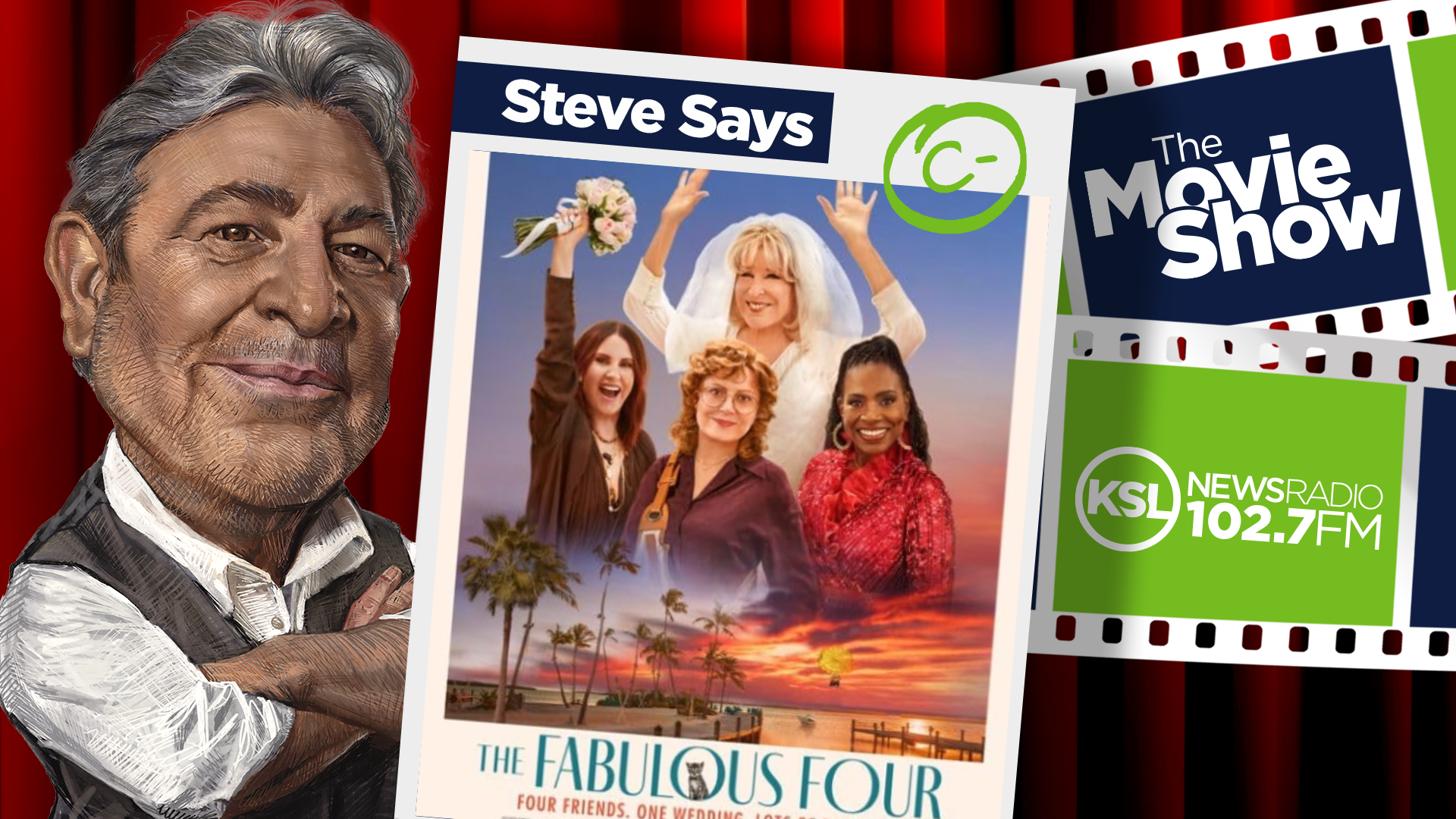 the fabulous four movie poster next to ksl movie show host steve salles...